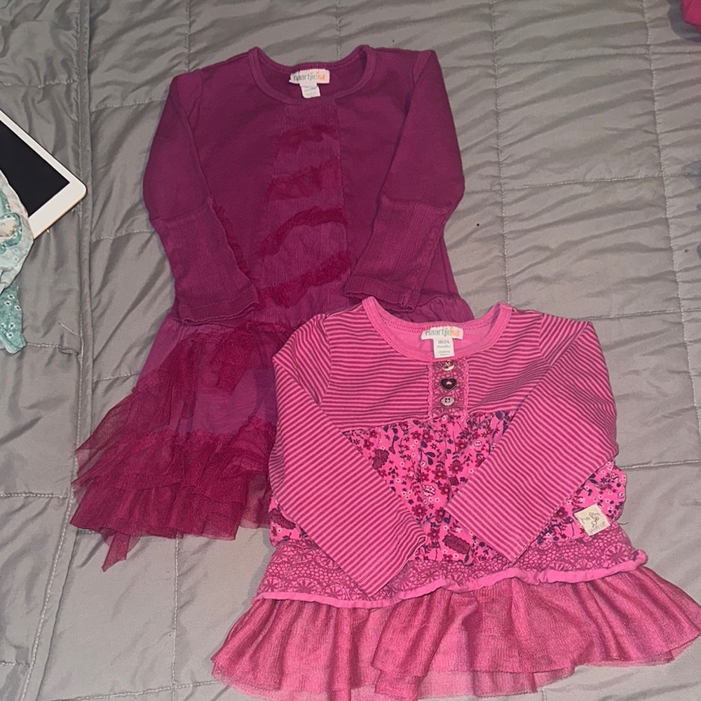 Girls' Pink and Purple Long Sleeve Tops